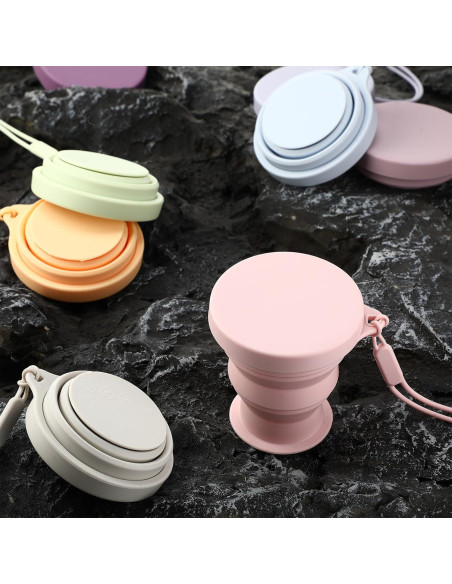 8 Tazas de Silicona Plegables Funnymoom 200 ml Colores Macaron