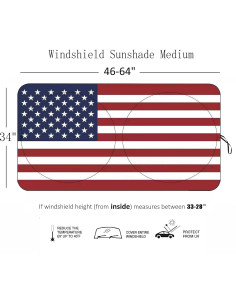 Sombra Solar Parabrisas TDCQQGQQ Bandera Americana 160x85cm 2