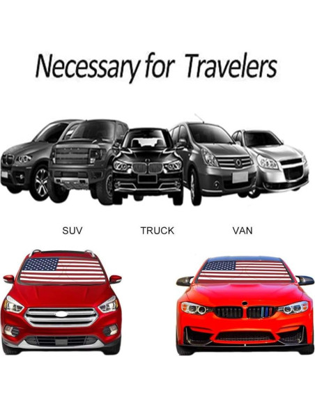Sombra Solar Parabrisas TDCQQGQQ Bandera Americana 160x85cm