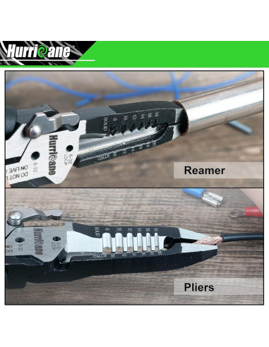 HURRICANE 6-en-1 Desforrador y Crimpador de Cables 8-18 AWG