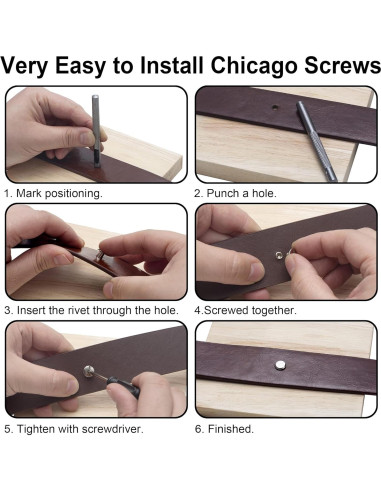 70 Tornillos Chicago Cobre Antiguo M5 para Artesanías de Cuero