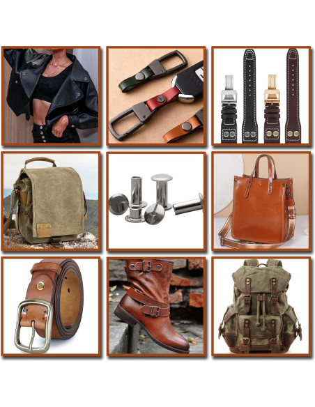 70 Tornillos Chicago Cobre Antiguo M5 para Artesanías de Cuero