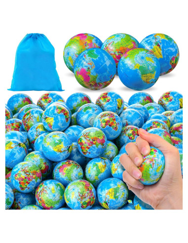 150 Pelotas de Estrés Globo Poen 5 cm con Bolsa Azul
