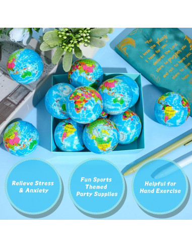 150 Pelotas de Estrés Globo Poen 5 cm con Bolsa Azul