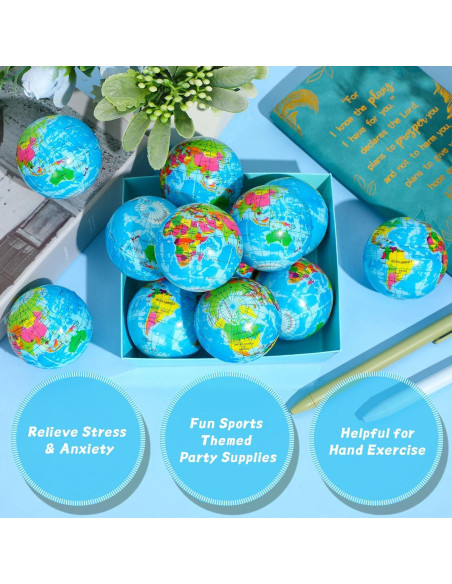 150 Pelotas de Estrés Globo Poen 5 cm con Bolsa Azul