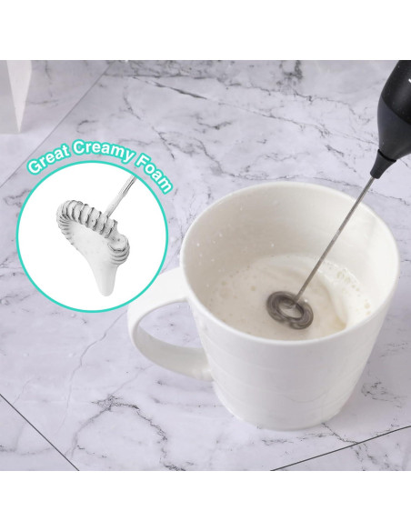 Espumador de Leche Eléctrico HAUSHOF Recargable USB-C Negro