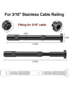 BLIKA Kit de Barandilla de Cable Invisible 20 Pzas 3/16" Acero Inoxidable 2