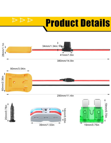 Adaptador de Batería Pickmesh 4 Pack Compatible Dewalt 20V