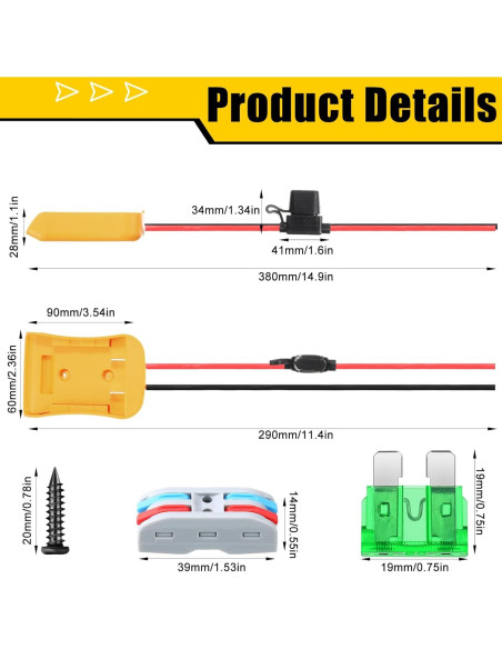 Adaptador de Batería Pickmesh 4 Pack Compatible Dewalt 20V