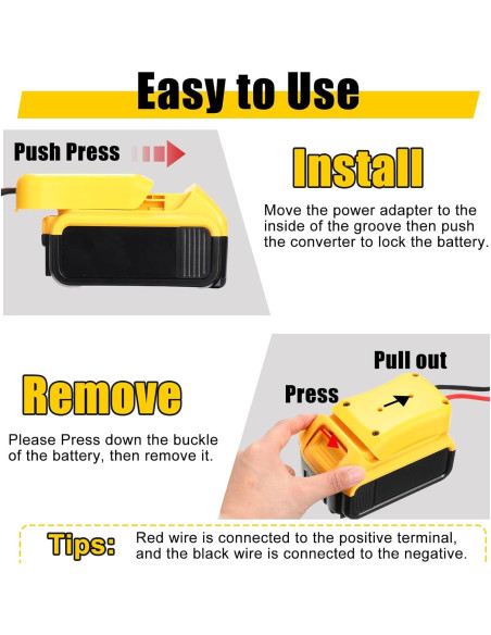 Adaptador de Batería Pickmesh 4 Pack Compatible Dewalt 20V