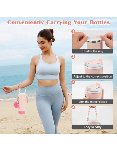 Conjunto de Accesorios Gestarich para Stanley Cup 7 Piezas Rosa