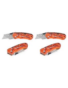 Cuchillo Utilitario Plegable Olympia Tools Camuflaje Naranja - 2 Unidades