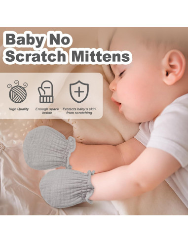 Mitones de Muselina Pro Goleem para Bebés 0-6 meses 100% Algodón