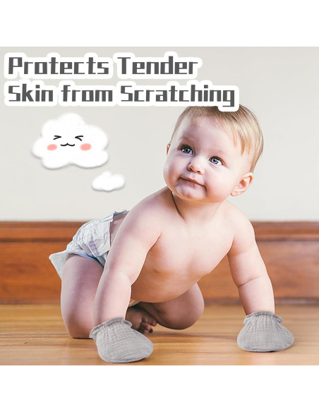 Mitones de Muselina Pro Goleem para Bebés 0-6 meses 100% Algodón