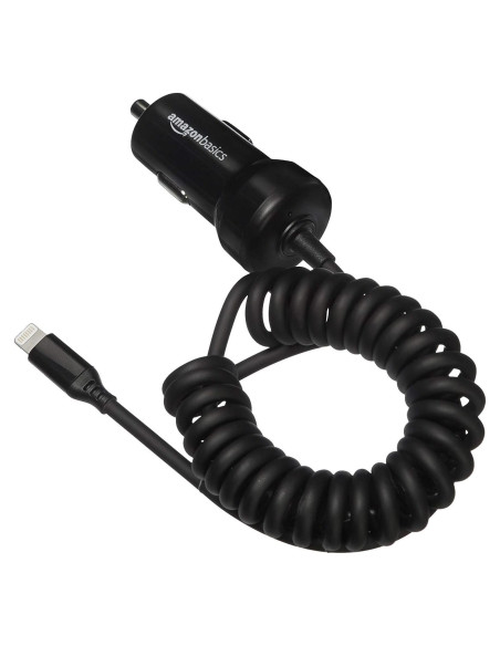Cargador de coche Amazon Basics Lightning 12W 2.4A Negro