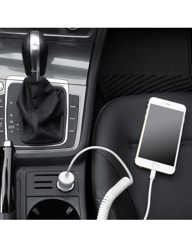 Cargador de coche Amazon Basics Lightning 12W 2.4A Negro