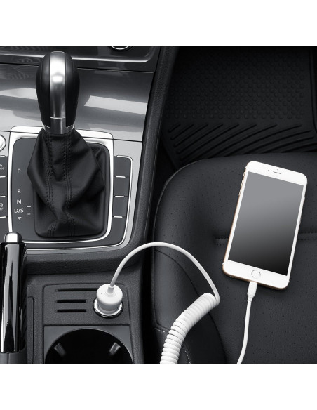 Cargador de coche Amazon Basics Lightning 12W 2.4A Negro