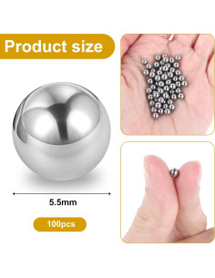 Bolas de Mezcla de Pintura JIEYAO 100 Pcs Acero Inoxidable 5.5mm 2