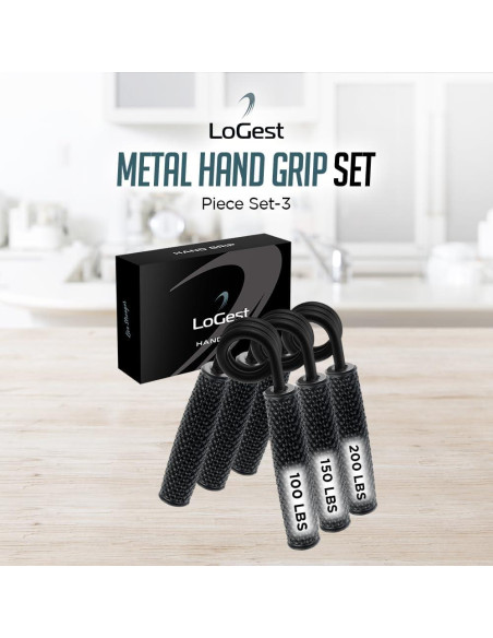 Agarradores de Mano Logest 100-200LB 3 Paquete Metal Antideslizante