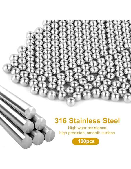 Bolas de Mezcla de Pintura JIEYAO 100 Pcs Acero Inoxidable 5.5mm