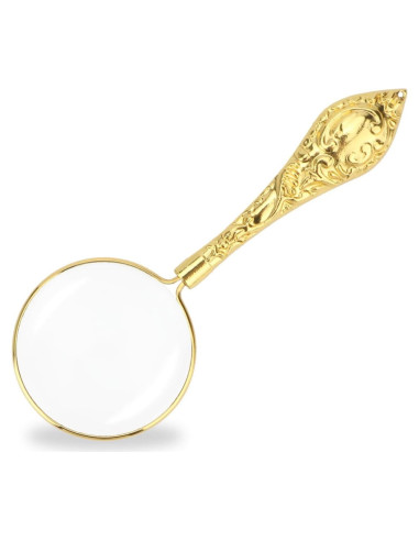 Lupa de Mano Rongon 5X con Mango Dorado para Lectura