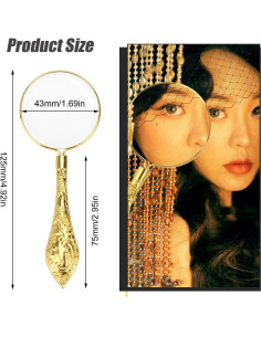 Lupa de Mano Rongon 5X con Mango Dorado para Lectura 2