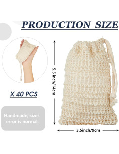 Paquete de 50 bolsas exfoliantes para jabón Cunhill 14x9 cm 2