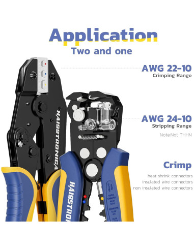 Pelacables y Crimpadora Haisstronica HX1608 AWG 24-10
