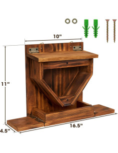 Comedero para Ardillas MIXUMON de Madera con Embudo 29.5x16.5cm 2