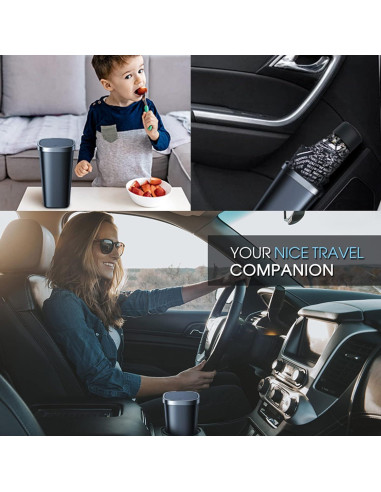 Paquete de 2 Mini Basureros para Auto xuenair 800ml Tapa