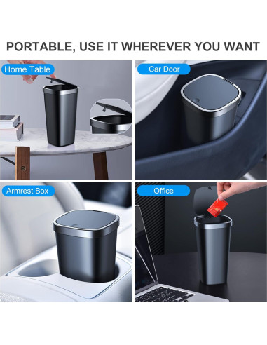 Paquete de 2 Mini Basureros para Auto xuenair 800ml Tapa