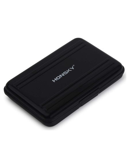 Caja de Aluminio Honsky para Tarjetas SD y Micro SD, Negra