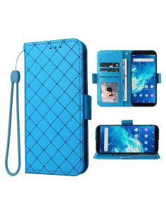 Funda Cartera ELISORLI Flip Azul para Cricket Icon 2 y AT&T