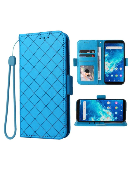 Funda Cartera ELISORLI Flip Azul para Cricket Icon 2 y AT&T