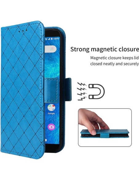 Funda Cartera ELISORLI Flip Azul para Cricket Icon 2 y AT&T