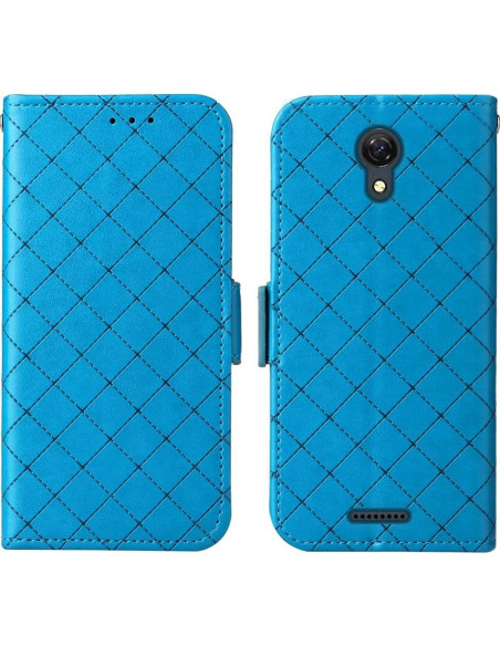 Funda Cartera ELISORLI Flip Azul para Cricket Icon 2 y AT&T