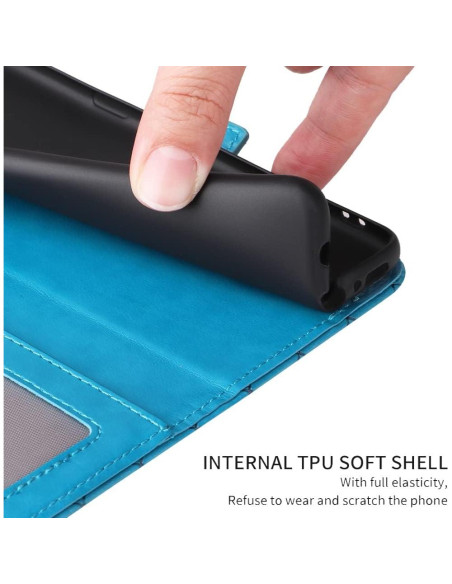 Funda Cartera ELISORLI Flip Azul para Cricket Icon 2 y AT&T