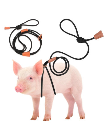 Arnés Ajustable para Cerdo Mascota Drunhan Negro 22.86cm