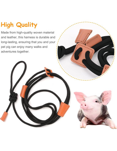 Arnés Ajustable para Cerdo Mascota Drunhan Negro 22.86cm