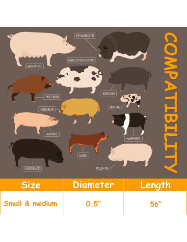 Arnés Ajustable para Cerdo Mascota Drunhan Negro 22.86cm