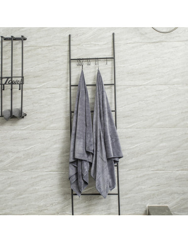 Toalla de Baño Microfibra JML 2 Piezas 76x152 cm Gris