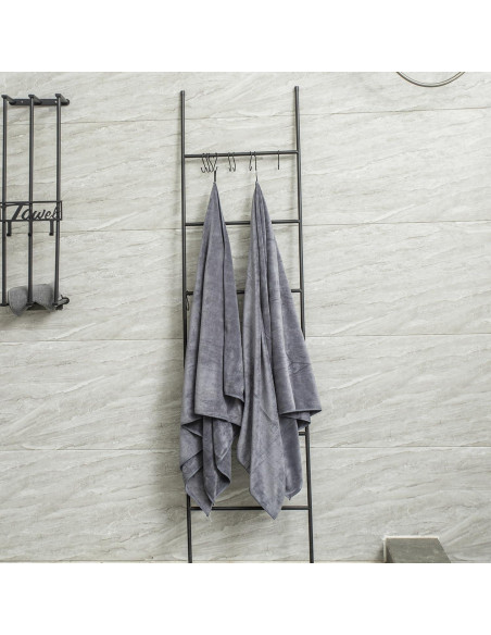 Toalla de Baño Microfibra JML 2 Piezas 76x152 cm Gris