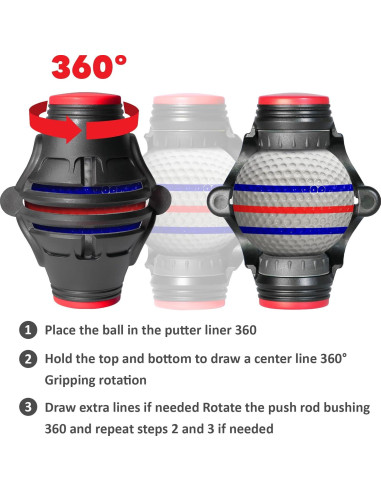 Marcador de Pelotas de Golf OlibaDu Triple Línea 360