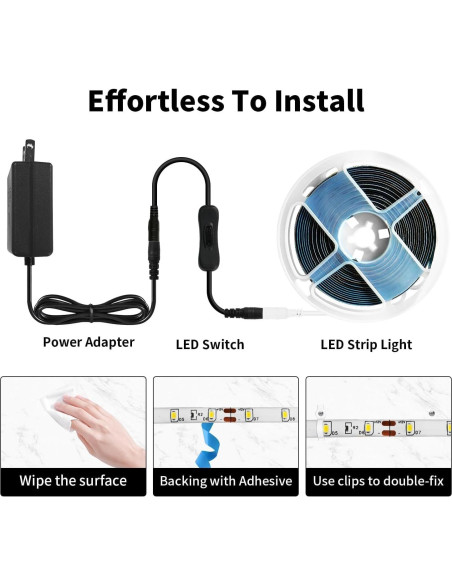 Tira LED Flexible 5M iNextStation 12V 300 LEDs Blanca