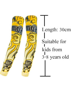 Mangas de Tatuaje Temporales para Niños iToolai - 3 Pares 2