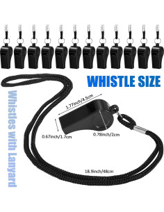 Silbatos Deportivos Flutesan 48 Pcs con Cordón Negro 2