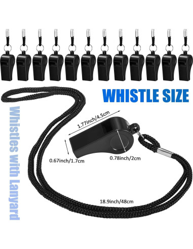 Silbatos Deportivos Flutesan 48 Pcs con Cordón Negro