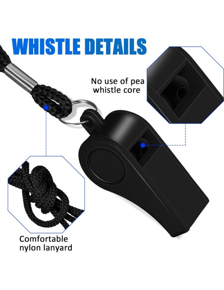 Silbatos Deportivos Flutesan 48 Pcs con Cordón Negro