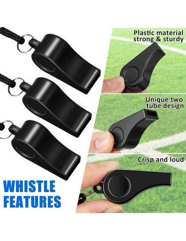 Silbatos Deportivos Flutesan 48 Pcs con Cordón Negro