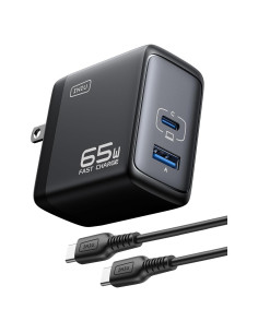 Cargador USB-C INIU 65W Doble Puerto Carga Rápida Negro